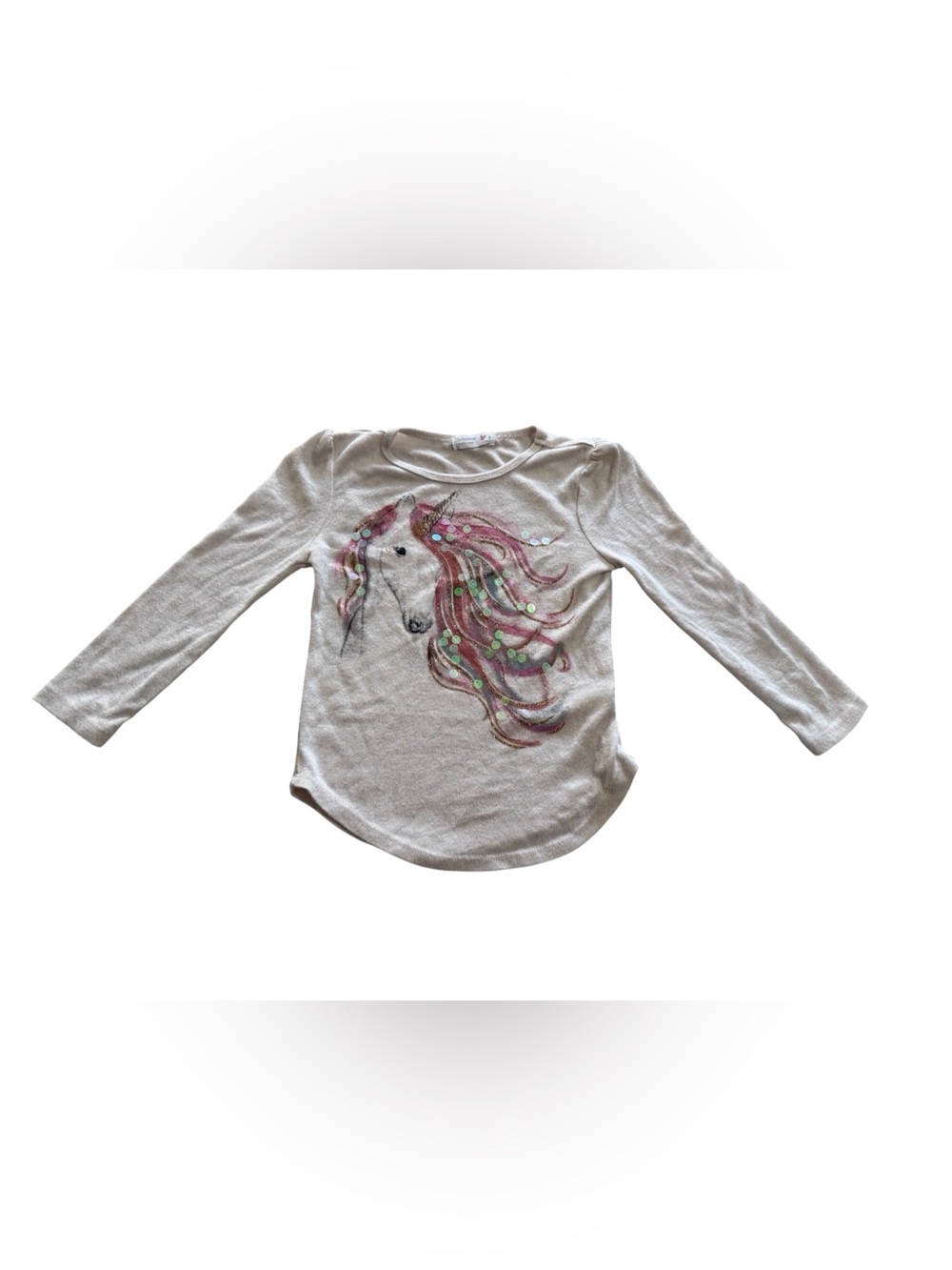 Beautee Unicorn Sequins Long Sleeve Shirt Size 6